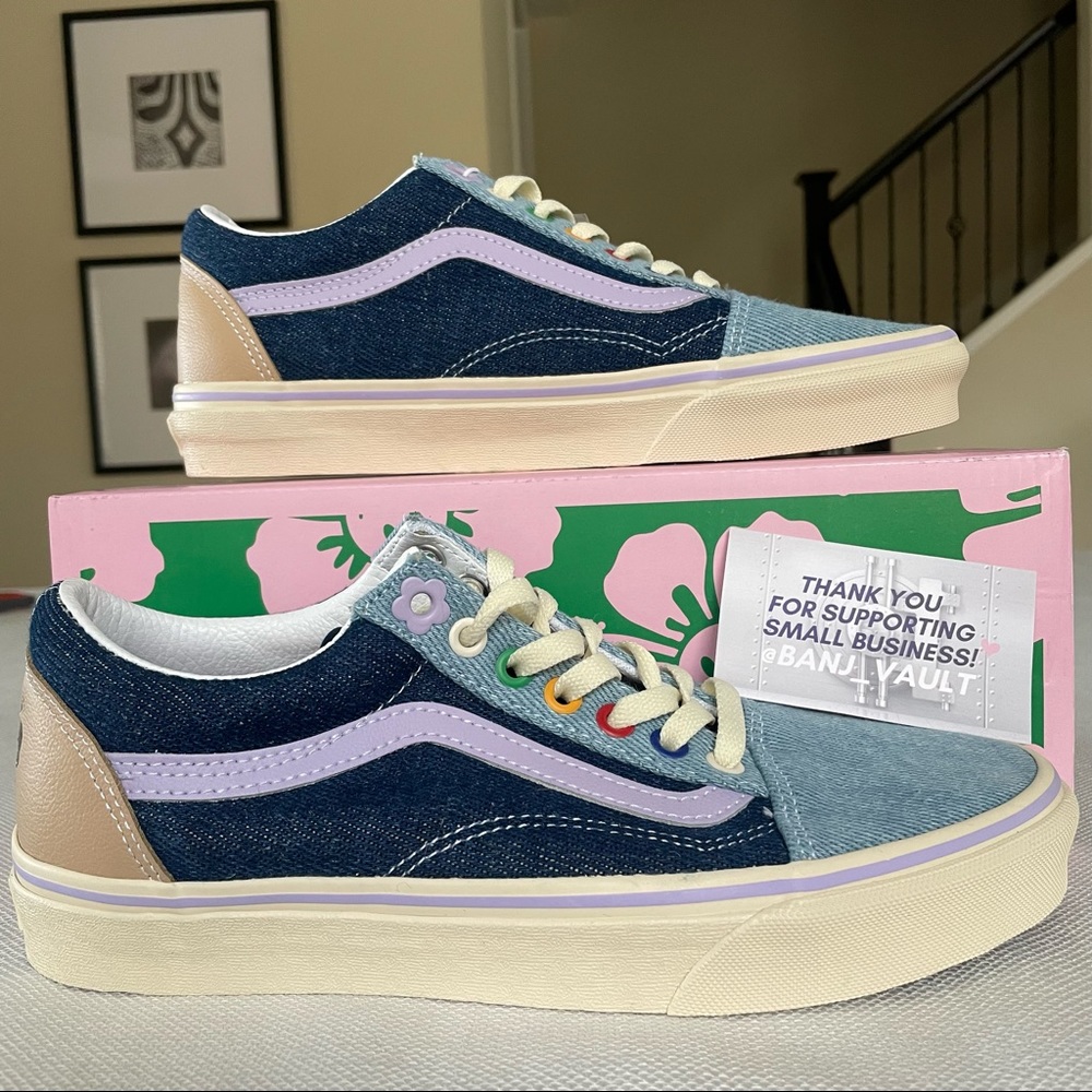 New Vans X EM on Holiday Old Skool Denim Blue Sneakers Limited-Edition 2022
